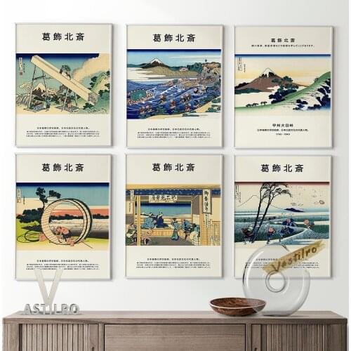 Katsushika Hokusai Japanese Illustration Prints Retro Poster Scenery Wall Art Decor Canvas Painting Modern Room Home Decorate