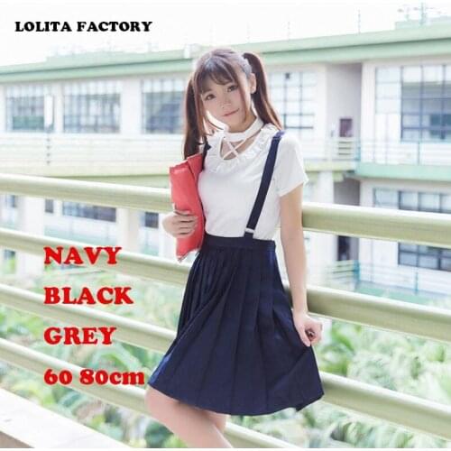 Japanese suspender skirt student high waist pleated skirt pleated skirt bamboo plaid skirt school JK uniform Lolita skirt