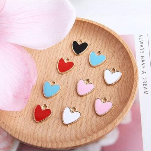10pcs Fashion Heart Shape earrings For Women Ladys Sweet Girl Alloy Pendant Material Elegant Earrings Diy Jewelry Accessories
