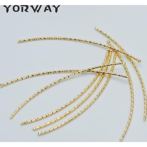 10pcs Gold Curved Stick Charms 67mm, Gold Plated Brass Bar Pendants, Lead Nickel Free (GB-429)