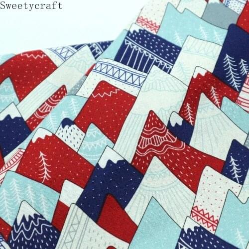 110x45cm Thick Fabric By Yard Patchwork Telas Tissu Costura Sewing Cotton Fabric Mountain Print DIY Handmade Bag Home Decor