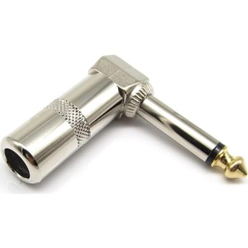 2pcs 6.35mm mono soundtrack audio adapter guitar and HIFI aonnector 90 degree bent audio connectors