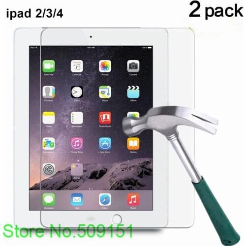 2 PCS Safety Package 9H Tempered Glass Screen Protector For For Apple iPad 2 3 4 9.7 inch tablet Protective Film+Cleaning Wipe