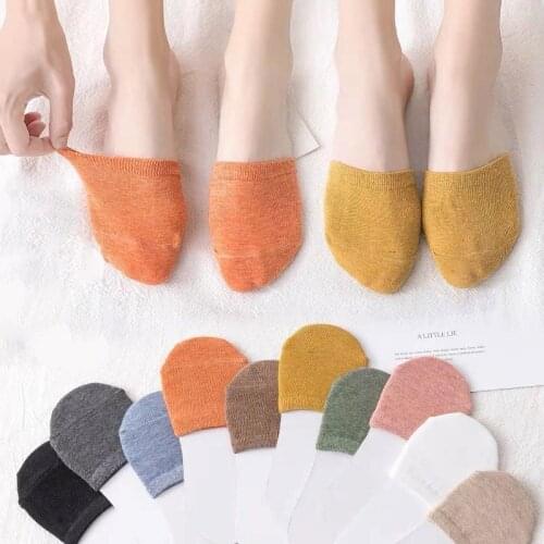 5 Pairs/ Lot Summer Sock Slippers Women Forefoot Invisible Socks Cotton Korean Style Half Palm Foot Toe Cover Pack Female Socks
