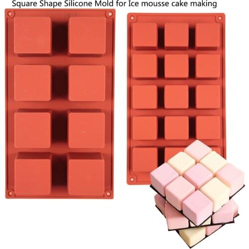8/15 Cavity Rubiks Cube Silicone Mousse Cake Molds Magic Cube Baking Tools Chocolate Jelly Pudding Dessert Cake Decorating Tools