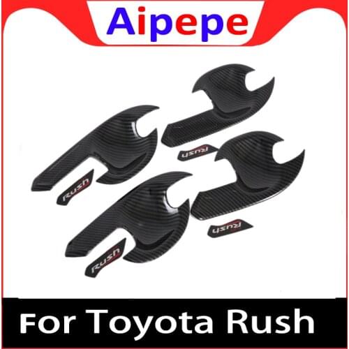 Carbon Fiber Door Handle Bowl Covers for Toyota Rush ABS Car Styling Parts Auto Stickers Accessories for Toyota Rush 2018 2019