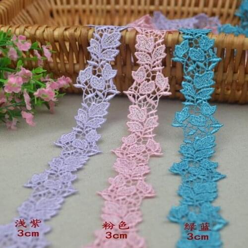 3 Meters/Lot Flower Floral Lace Ribbon for Baby Decorative Headwear Hot Sale 3cm Width Colorful Lace Ribbon