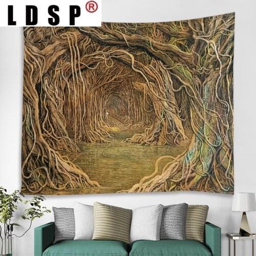 LDSP Tapestry Tree Hole Wall Hanging Wall Covering Rugs Mural Background Cloth Beach Towel Fabric Yoga Blanket Home Decor