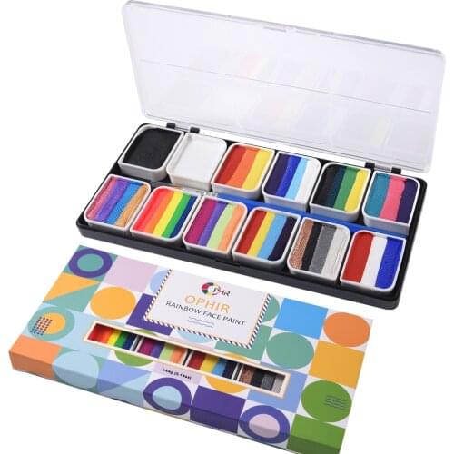 OPHIR Rainbow Body Face Paint Multicolor Series Temporary Body Art Tattoo 144g/5.14oz Children Makeup Painting Pigment RT012A