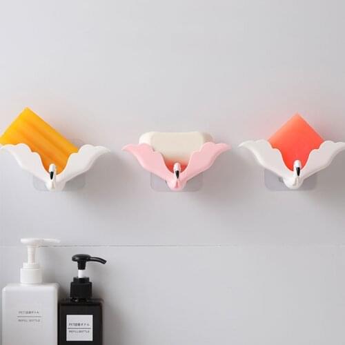 Creative Flamingo Soap Dishes Drain Suction Cup Soap Box Wall-mounted Multifunctional Storage Shelf with Hook Bathroom Accessory