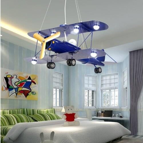 Creative cartoon airplane LED chandelier, used for bedroom hanging lights, children chandelier aircraft Lamp lighting fixtures