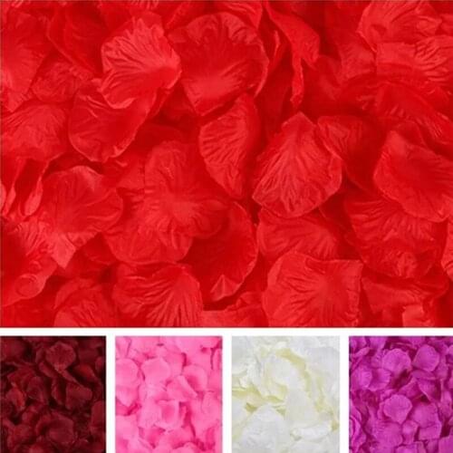 500/1000/3000pcs Colorful Artificial Rose Petals Wedding Romantic Silk Rose Flower Petal Wedding Party Decoration Supplies 50