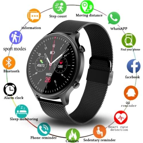 LIGE 2021 New Smart Watch Men Full Touch Screen Sport Fitness Watch IP68 Waterproof Bluetooth For Android Ios Smartwatch Men+Box