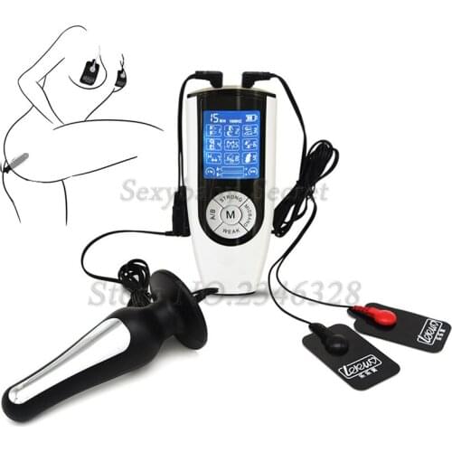 USB Charging Electric Shock Vagina Anal Butt Plug Electro Shock Anus Stimulation Massage Pad Adult Sex Toys for Couples