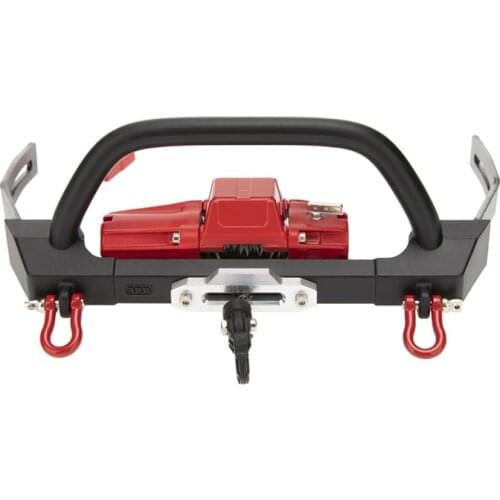 Metal Bumper with Automatic Winch for 1/10 RC Crawler Car Axial SCX10 II 90046 Traxxas TRX4 Upgrade Parts