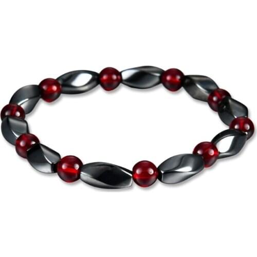 Fashion Hematite Stone Therapy Beads Bracelet Unisex Bangle Jewelry