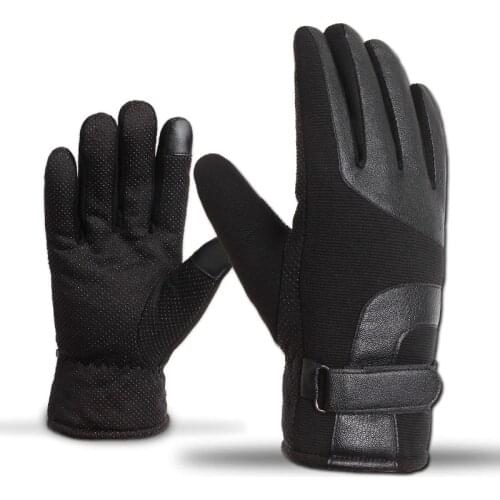 2020 Mens Gloves Leather Winter Touch Mittens Anti Slip Screens Thermal Glove Hand Warmer Gloves Men gants Guantes handschoenen