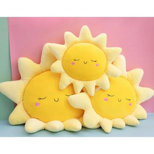 Adorable Toy Sunflower Pillow Baby Room Decoration Pink Girls Seat Cushion Cartoon Smiling Cloud Pillow Soft Chair Cushion