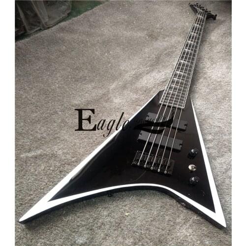 Eagle. Butterfly electric guitar, electric bass shop, rock and metal guitar, Jackson Black and white swallow tail electric guita