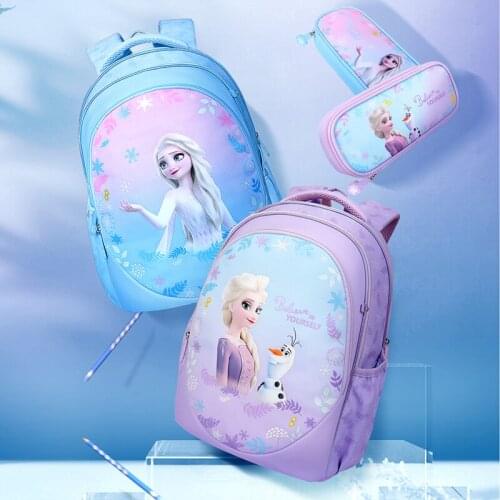 2021 Disney Frozen School Bags For Girls Elsa Anna Primary Student Shoulder Orthopedic Backpack Grade 1-5 Large Capacity Mochila