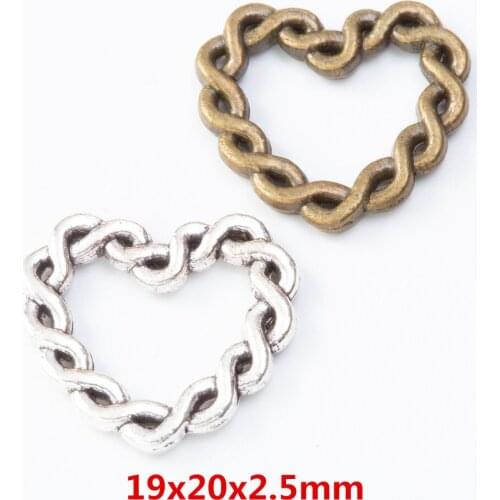 35 pieces of retro metal zinc alloy Love Pendant for DIY handmade jewelry necklace making 8018