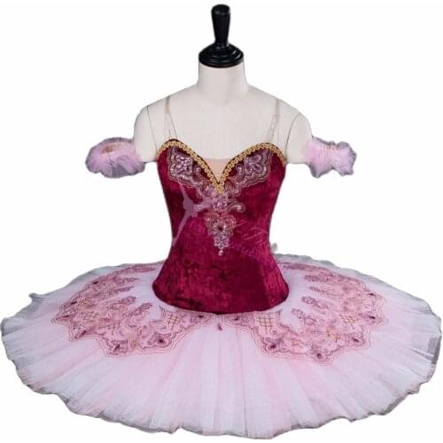 Adult professional tutu maroon pink pancake competition nutcracker ballet tutus ballet stage costumes women ballet dress