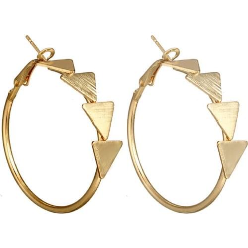 Simple Style Big Metal Stars Triangles Round Heart Hoop Earrings For Women Punk Hyperbole 2018 Fashion Jewelry Boho Geometric
