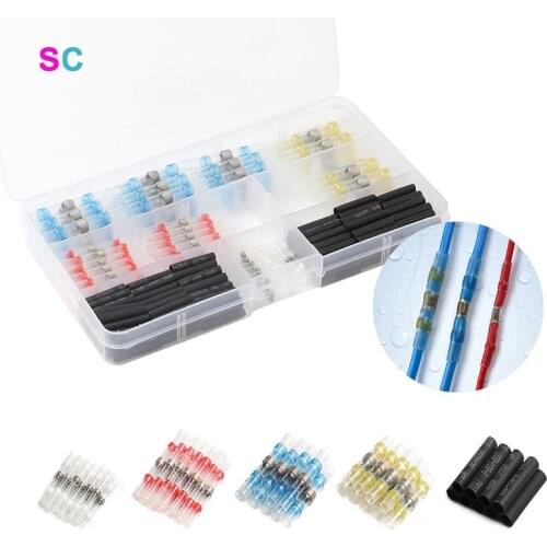 Solder Seal Wire Terminal Heat Shrink Sleeve Tube AWG26-10 Electrical Cable Protector Waterproof Insulated Splice Fast Connector