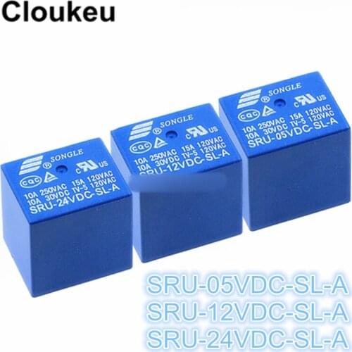 2Pcs Relay DIP4 SRU- 05VDC 12VDC 24VDC -SL-A 5V 12V 24V 10A