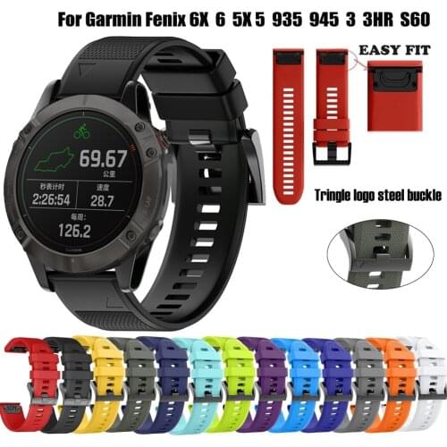 Hot 22mm 26mm watchband Strap for Garmin Fenix 5X 6X 6 Pro 5 Plus 3 3HR Watch Silicone Quick Release Easyfit Wrist Band belt