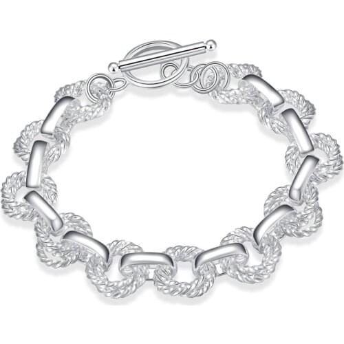 Romantic fashion jewelry classic simple round silver bracelet pure silver high-grade elegant jewelry to attend the wedding