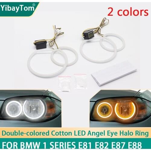 SMD Cotton Light Switchback LED Angel Eye Halo Ring DRL Kit For BMW 1 Series E81 E82 E87 E88 Halogen Headlight Accessories