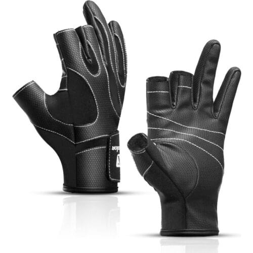 Outdoor sports dew three fingers cut fishing gloves anti-slip wear-resistant riding half-finger fishing equipment skiing M-XL