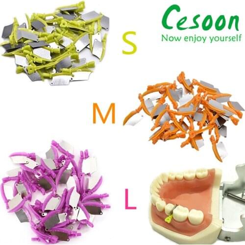 Cesoon 50Pcs Dental Prime Teeth Interproximal Plastic Wedge With Protection Steel S/M/L