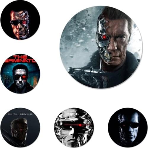 Terminator Schwarzenegger Icons Pins Badge Decoration Brooches Metal Badges For Backpack Decoration 58mm