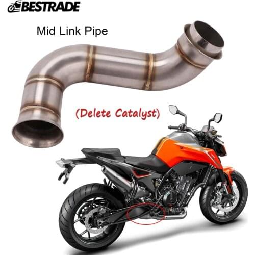 Motorcycle Exhaust Mid Pipe Middle Link Pipe Connecting Tube Modified For DUKE 790 All Year Stainless Steel Slip On Original