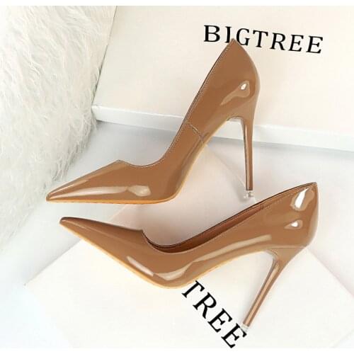 2020 Office Shoes Women Pump Fashion Thin High Heel Genuine Leather Pointed Toe Classic Female Ladies Pumps Shoes