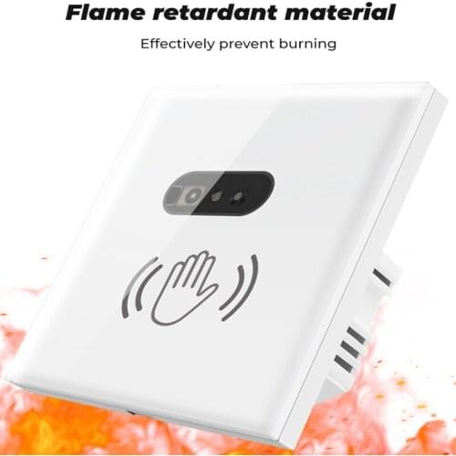 10A 220V EU Infrared Sensor Switch Smart Light Switch Glass Display Panel Neutral Wire Wall Switch Motion Sensor Auto On/off