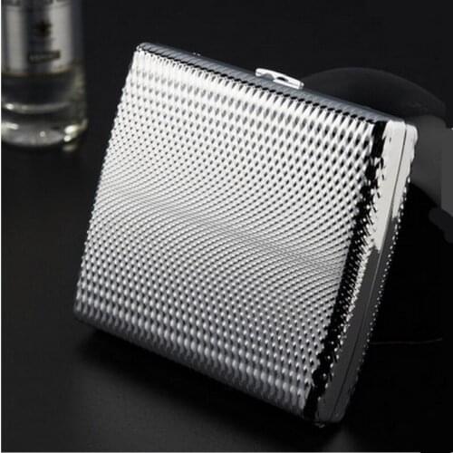 Holds 20pcs Relief Silver cigarette case metal stainless steel Tobacco accessories Box Creative Portable Gadget Gift