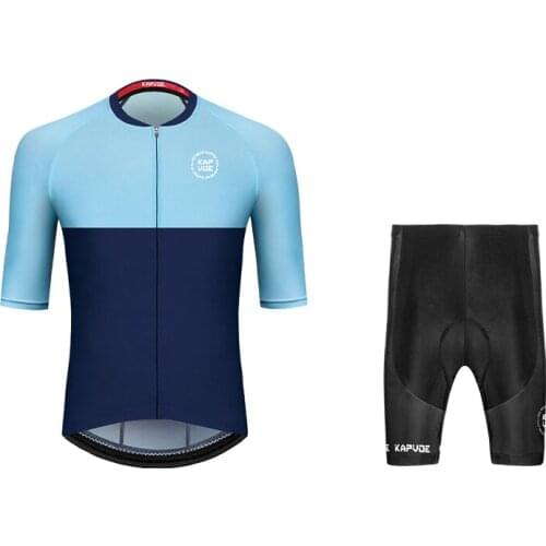 Kapvoe Breathable Bicycle Clothing Summer Short Sleeve Mtb Team Cycling Jersey Uniformes Riding Quick-Dry Bib Sets Sport Wear