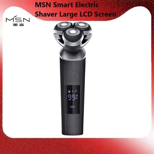 Youpin MSN Smart Electric Shaver Large LCD Screen Cordless Type-C Rechargeable Waterproof Dry Wet 9100rpm Low Noise Shave Razor
