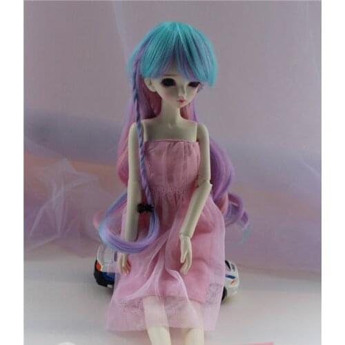 1/3 1/4 1/6 Bjd SD Doll Wig Wire Long Wavy Colorful With Braid Fashion BJD Super Hair High Temperature Wig