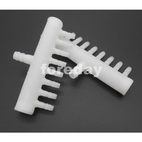 2PCS X PE 8mm 1 inlet 8 outlets exhaust air gas water pump pipe tap for Aquarium pond fish 8 WAY 8-ways 8MMX1 TO 4.8MMX8 *FD169