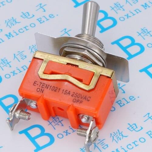 5pcs/E-TEN1021 Toggle switch Rocker switch 2 Pin 2 files 15A/250V