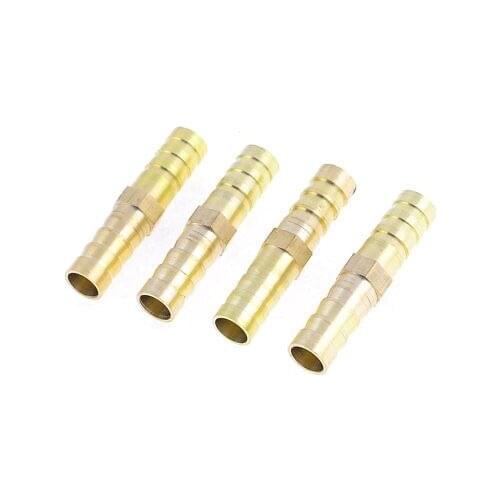 5 Pcs Air Gas 8mm Diameter Brass Straight Hose Connector Joiner