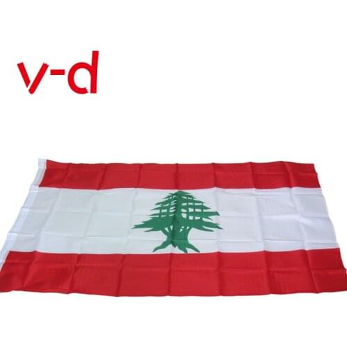 Free shipping xvggdg 90 x 150cm Lebanons national flag hundred percent polyester printed Lebanon flags