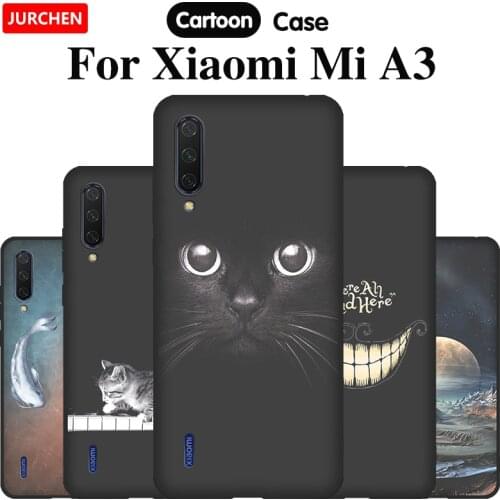 JURCHEN Cartoon Silicone Phone Case For Xiaomi Mi A3 Cover CC9 Soft TPU Back Cover For Xiaomi CC9 E Xiomi Mi 9 Lite Cases CC9E