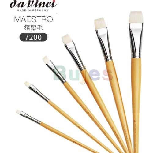 Da Vinci Hog Bristle Series 7200 Maestro Artist Paint Brush, Flat with European Sizing, Highest quality chungking bristle