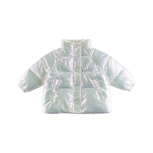 Korean Childrens New Parkas Jacket Childrens Cotton Glossy Warm Jacket 2021 Winter Thick Coat Baby Clothing Toddler Outwear