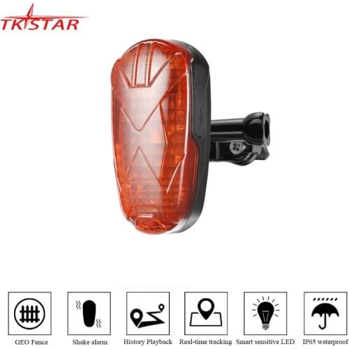 TKSTAR TK906 long standby time waterproof led light gsm gps tracker for bike easy hidden sim card bicycle lifetime free platform
